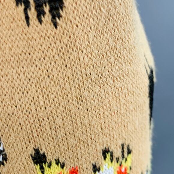 M Khaki Black White Viscose Blend Distressed Oversized Mixed Patterns Cardigan - Picture 6 of 16